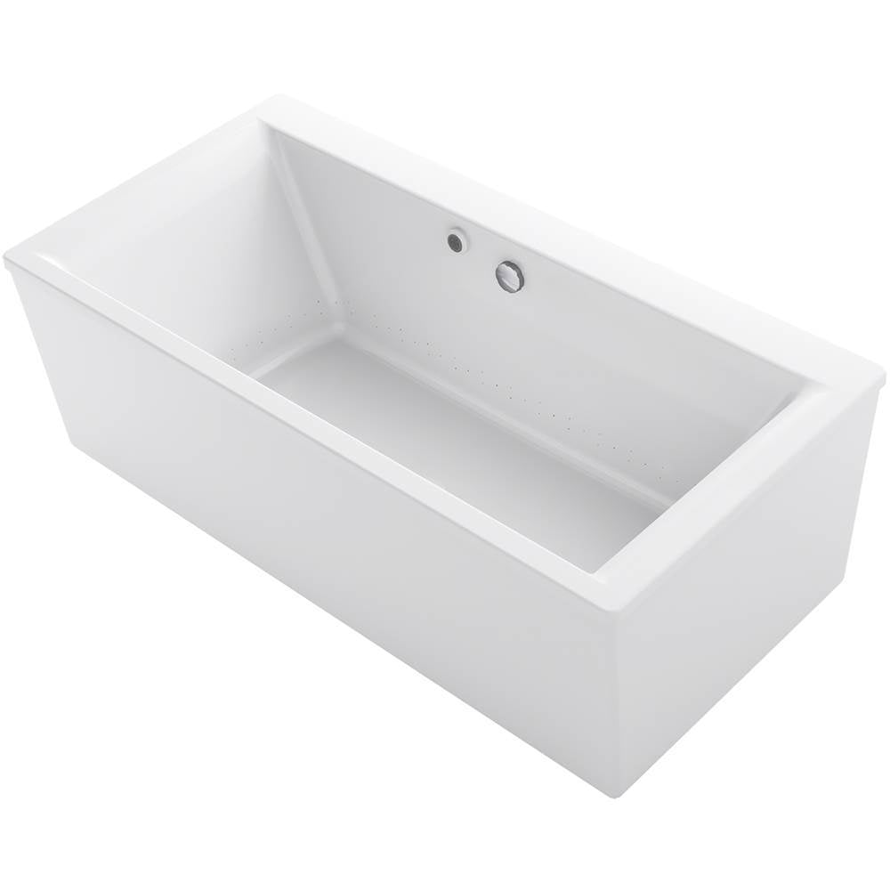 Kohler - Stargaze 60'' x 34'' freestanding bath with Bask heated surface and straight shroud - White