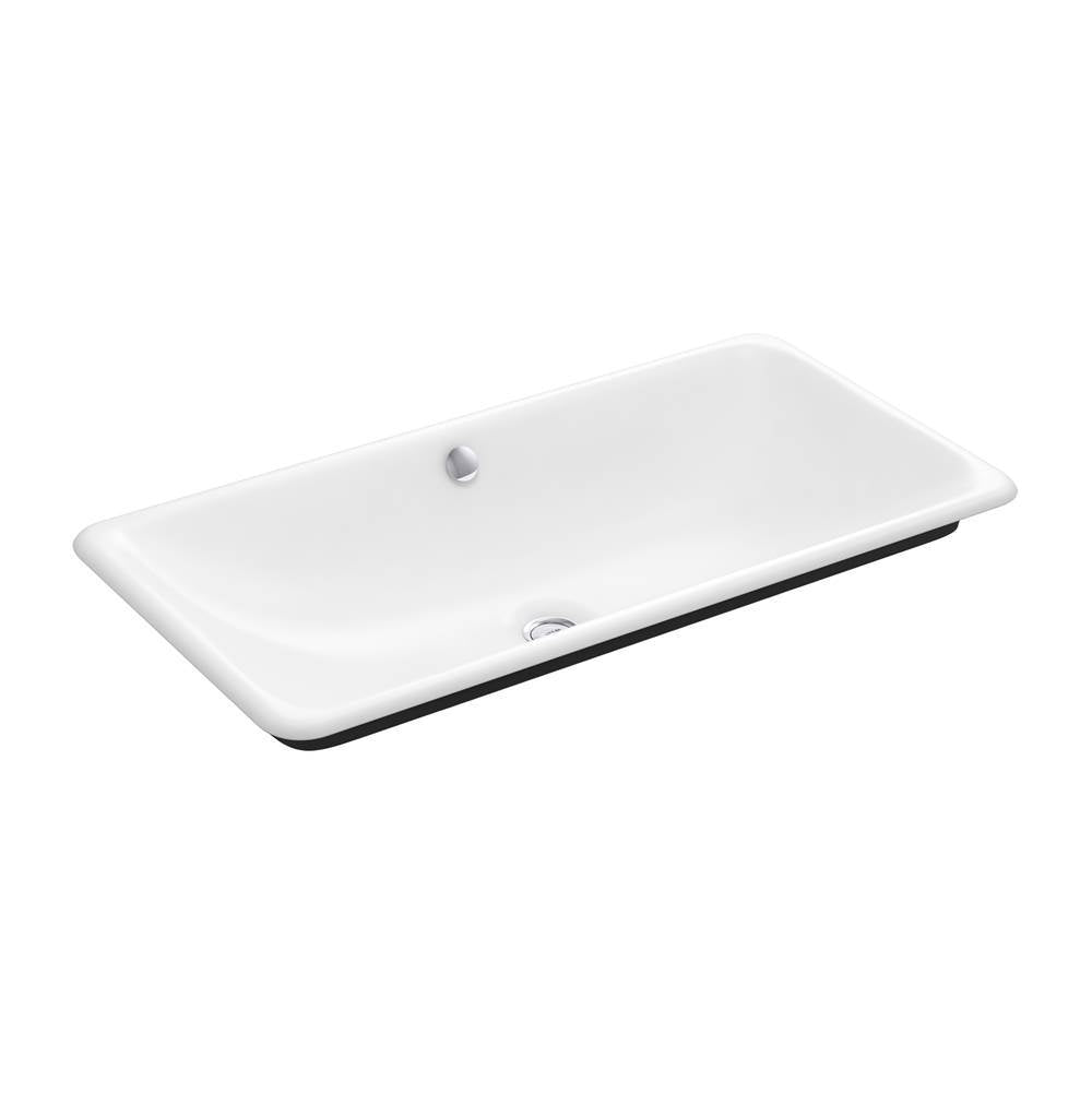 Kohler - Iron Plains 30'' rectangular drop-in/undermount/vessel bathroom sink with Iron Black painted underside - White