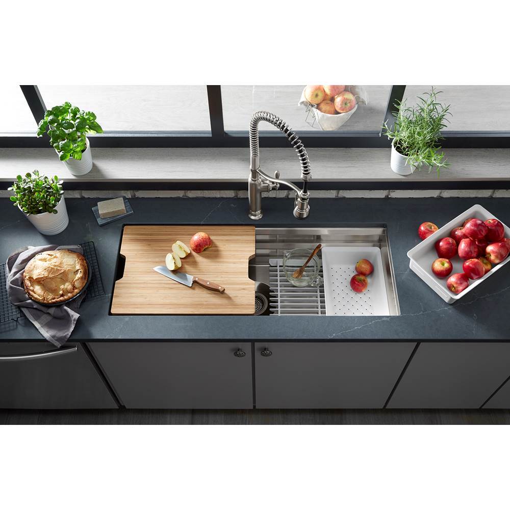 Prolific 44'' undermount single-bowl workstation kitchen sink
