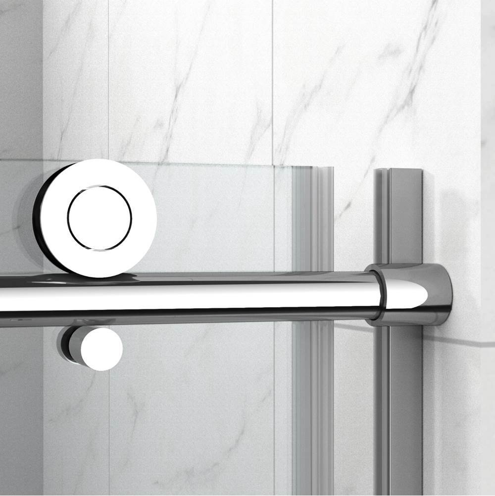 ComposedE Sliding shower door, 78'' H x 44-5/8 - 47-7/8'' W, with 3/8'' thick Crystal Clear glass