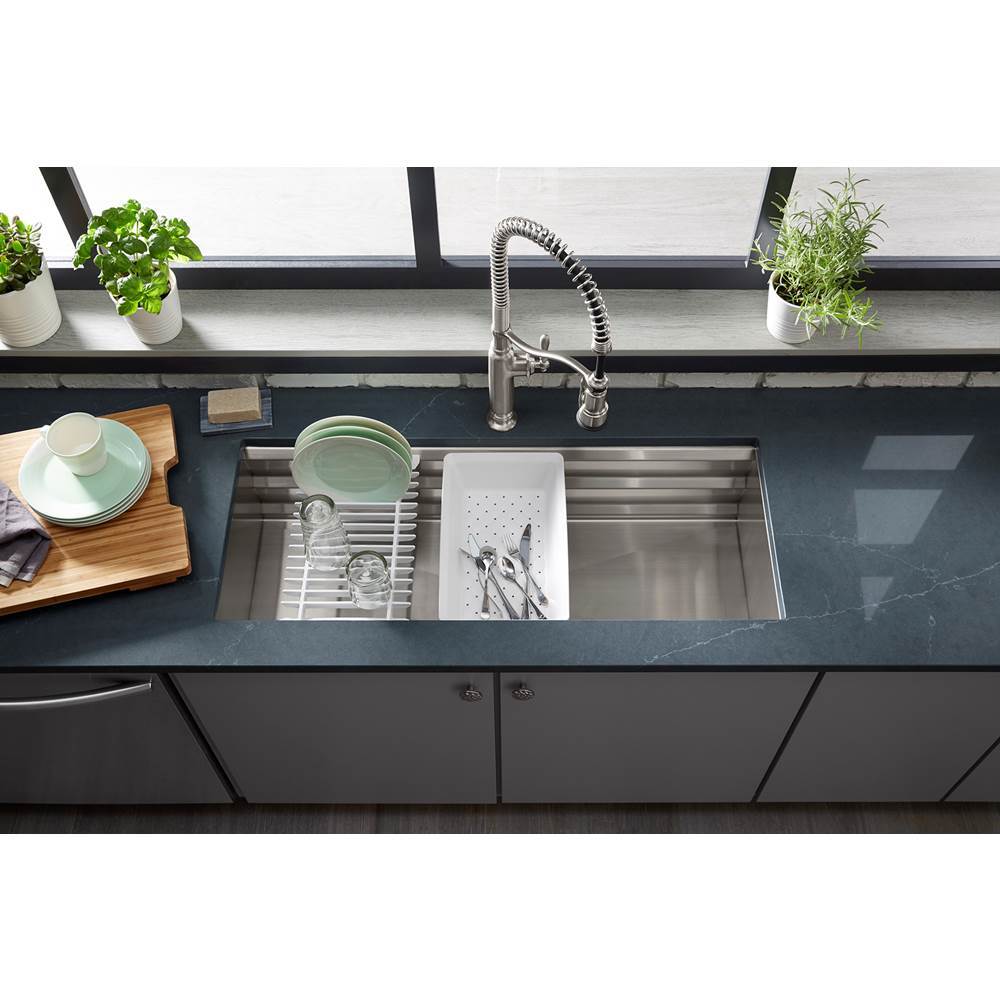Prolific 44'' undermount single-bowl workstation kitchen sink