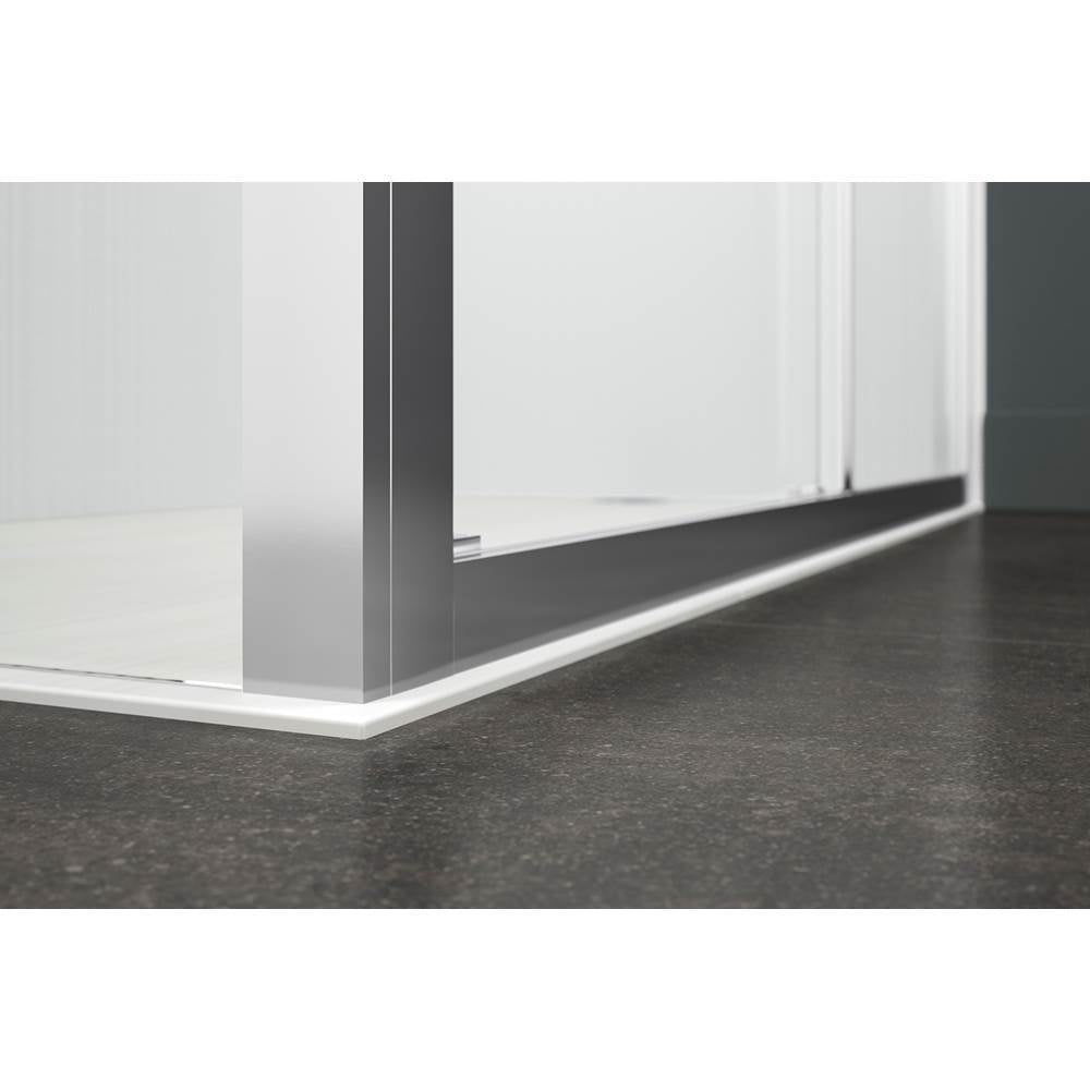 Aerie Bath screen, 56-15/16'' x 32'' W with 1/4'' thick Crystal Clear glass and square corner