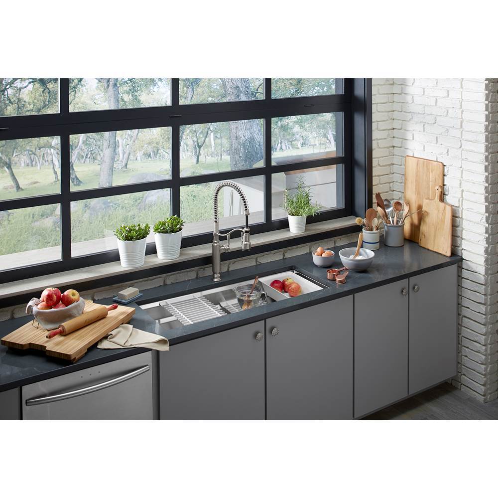 Prolific 44'' undermount single-bowl workstation kitchen sink