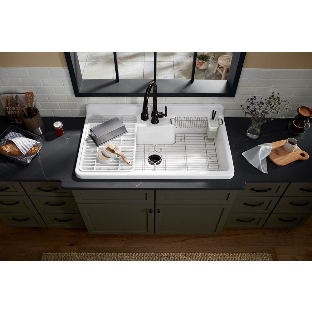 Farmstead 45'' top-/wall-mount single-bowl workstation farmhouse kitchen sink