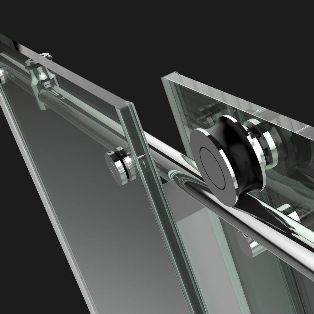 ComposedE Sliding shower door, 78'' H x 44-5/8 - 47-7/8'' W, with 3/8'' thick Crystal Clear glass