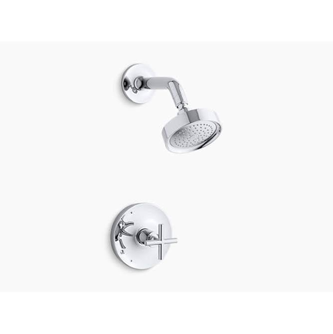 Kohler - Purist Rite-Temp shower trim kit with cross handle, 2.5 gpm - Polished Chrome