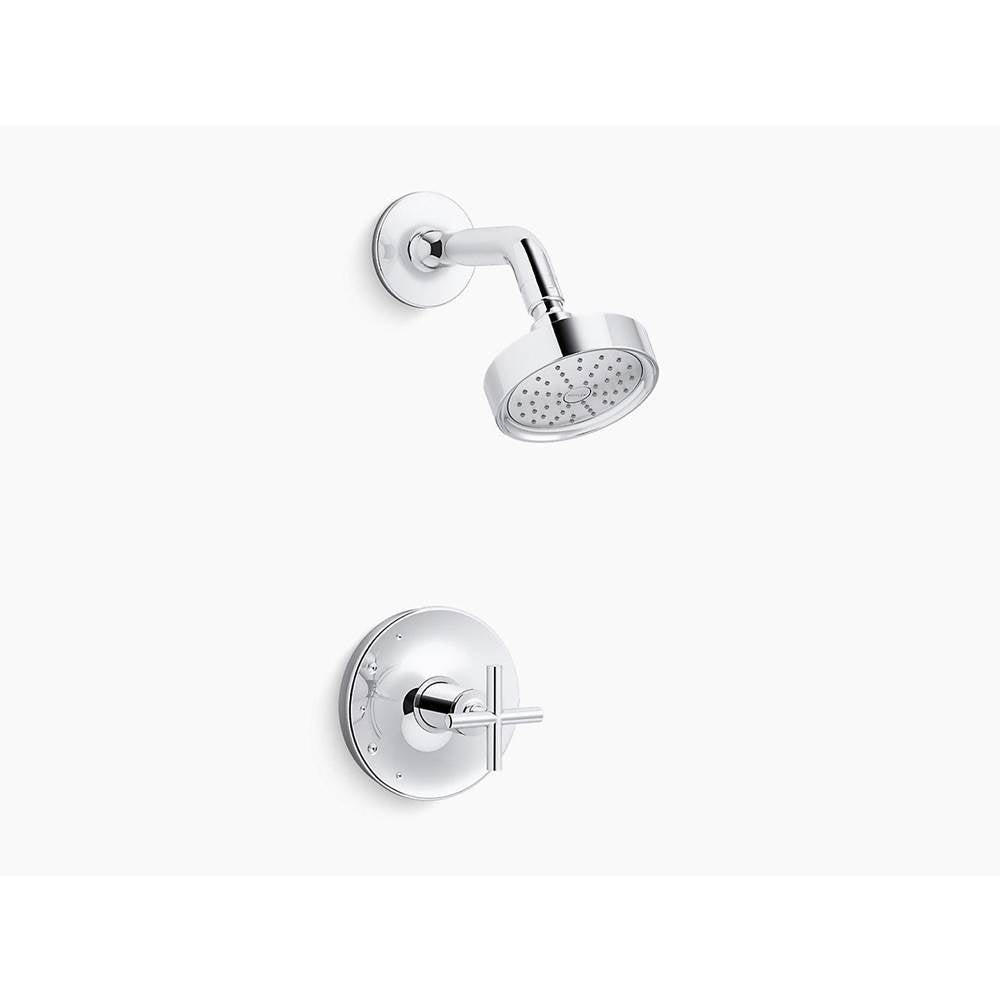 Kohler - Purist Rite-Temp shower trim kit with cross handle, 1.75 gpm - Polished Chrome