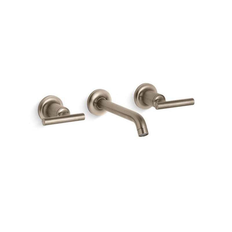 Kohler - Purist Wall-mount bathroom sink faucet trim with Lever handles, 1.2 gpm - Vibrant Brushed Bronze