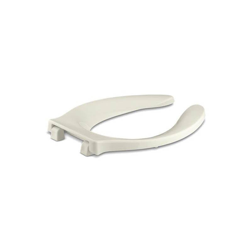 Kohler - Stronghold Elongated toilet seat with integrated handle and self-sustaining check hinge - Biscuit