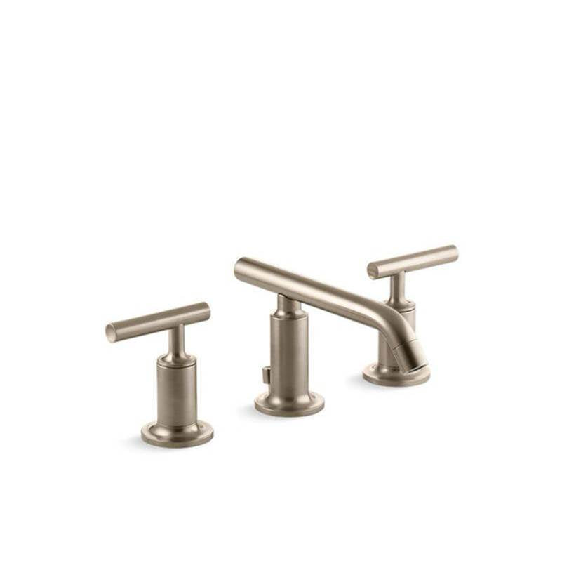 Kohler - Purist Widespread bathroom sink faucet with Lever handles, 1.2 gpm - Vibrant Brushed Bronze