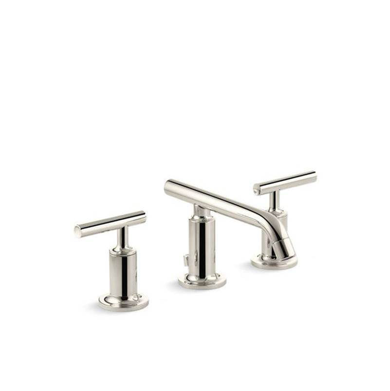 Kohler - Purist Widespread bathroom sink faucet with Lever handles, 1.2 gpm - Vibrant Polished Nickel