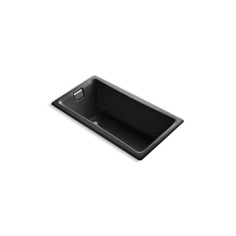 Kohler - Tea-for-Two 60'' x 32'' drop-in Heated BubbleMassageE air bath - Black
