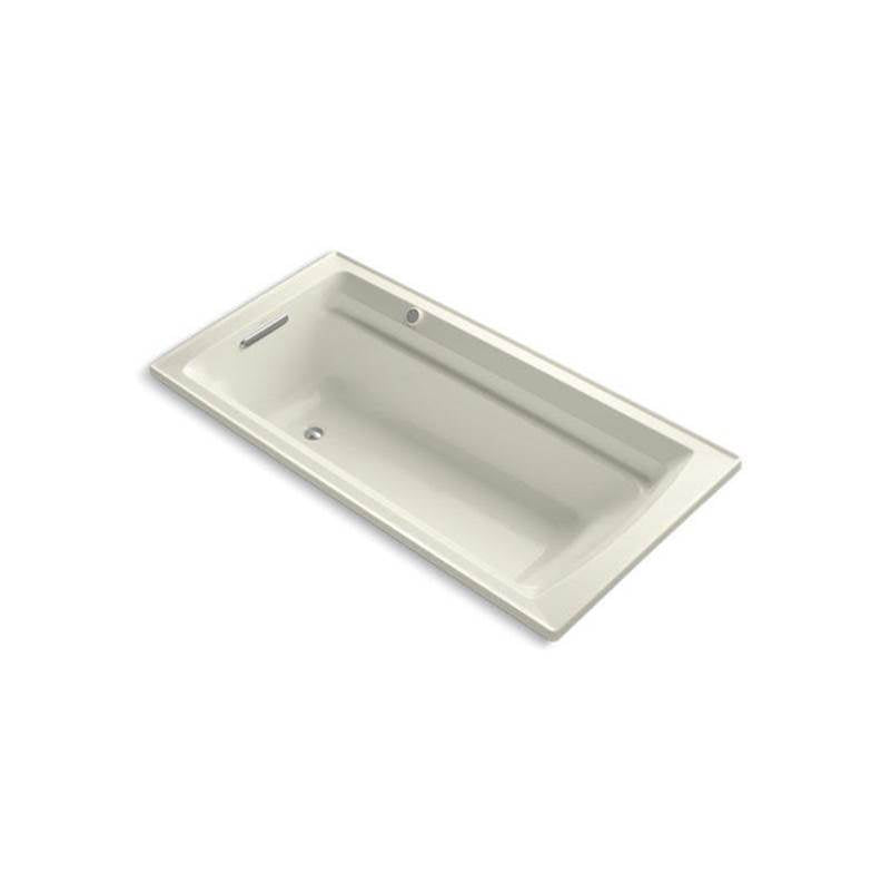 Kohler - Archer 72'' x 36'' drop-in Heated BubbleMassageE air bath with Bask heated surface - Biscuit