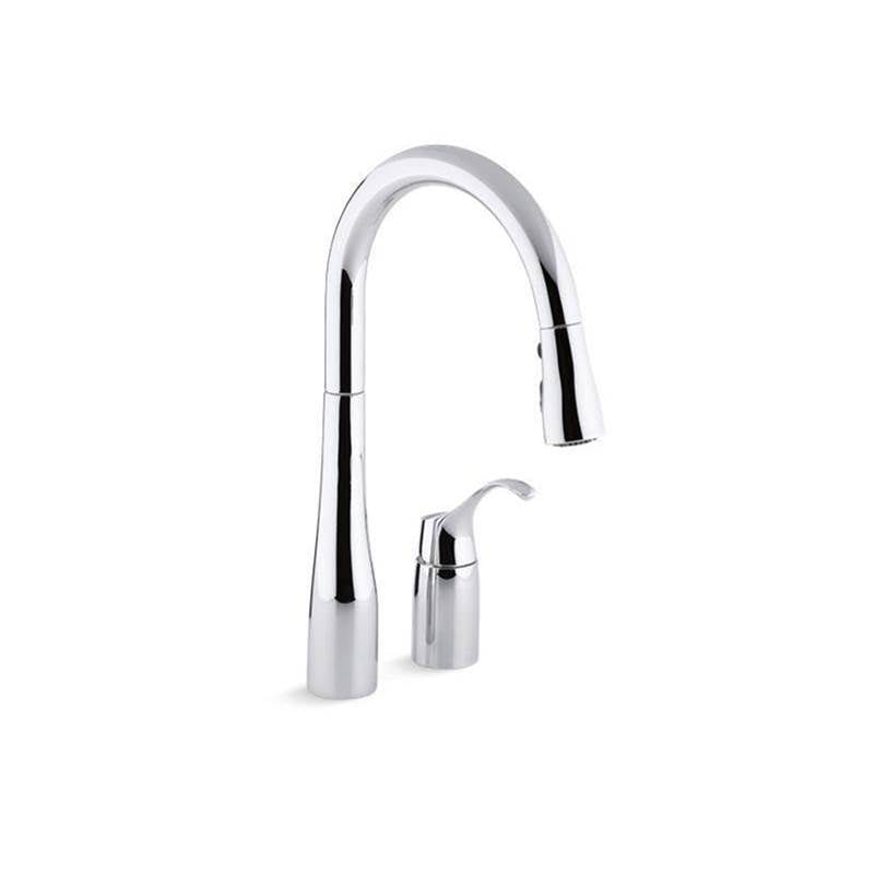 Kohler - Simplice Pull-down kitchen sink faucet with three-function sprayhead - Polished Chrome