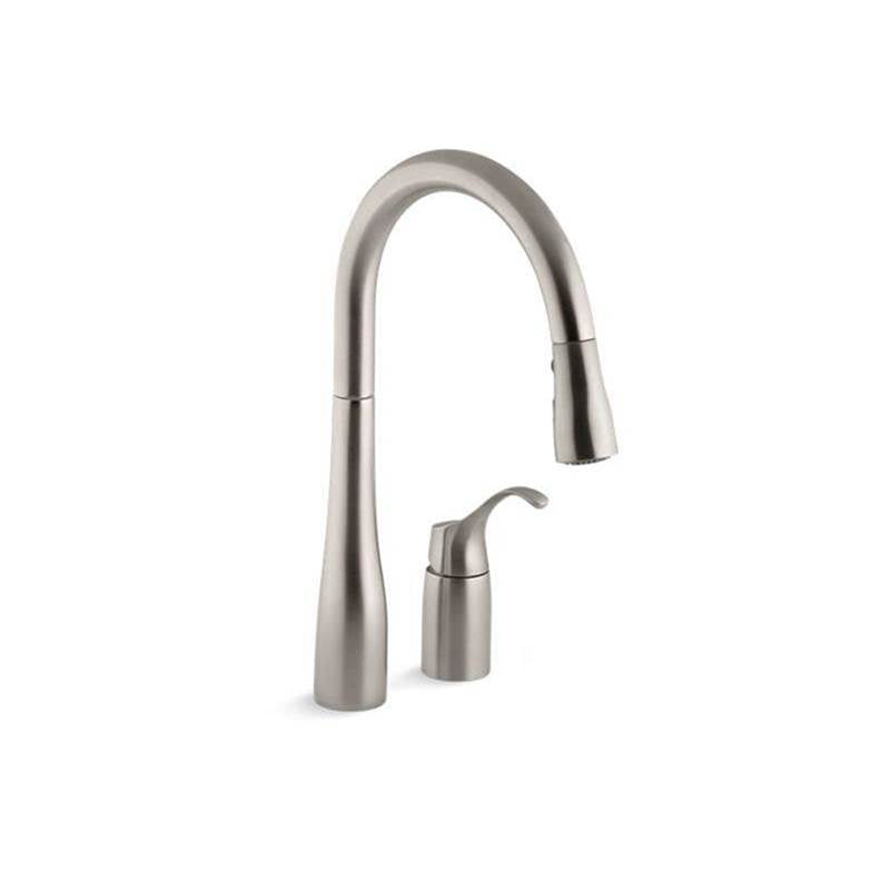 Kohler - Simplice Pull-down kitchen sink faucet with three-function sprayhead - Vibrant Stainless