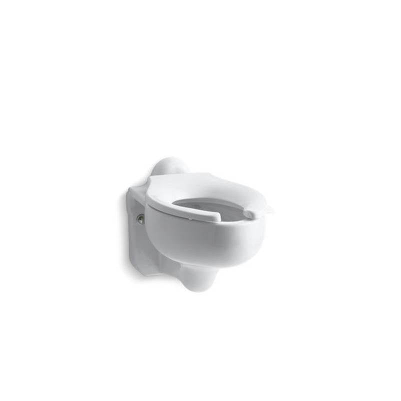 Kohler - SiftonE Water-Guard Wall-mount 3.5 gpf flushometer valve elongated blow-out toilet bowl with rear inlet, requires seat - White