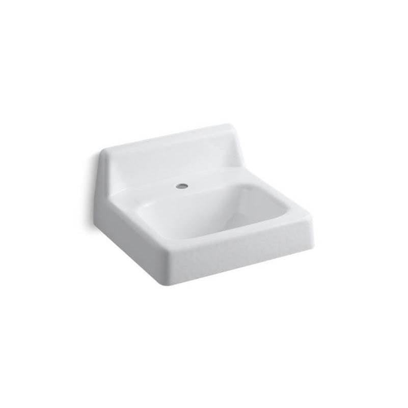 Kohler - HudsonE 20'' x 18'' wall-mount/concealed arm carrier bathroom sink with single faucet hole and lugs for chair carrier - White