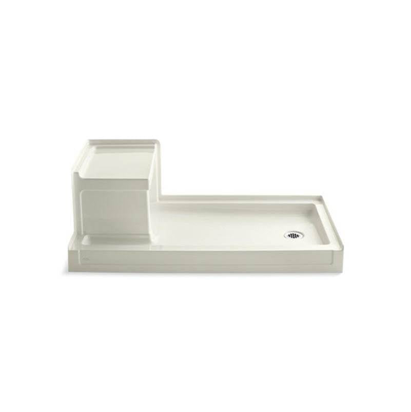 Kohler - Tresham 60'' x 32'' alcove shower base, right drain - Biscuit