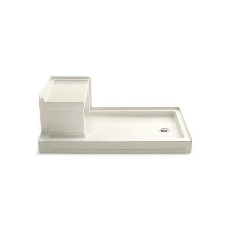 Kohler - Tresham 60'' x 36'' alcove shower base, right drain - Biscuit