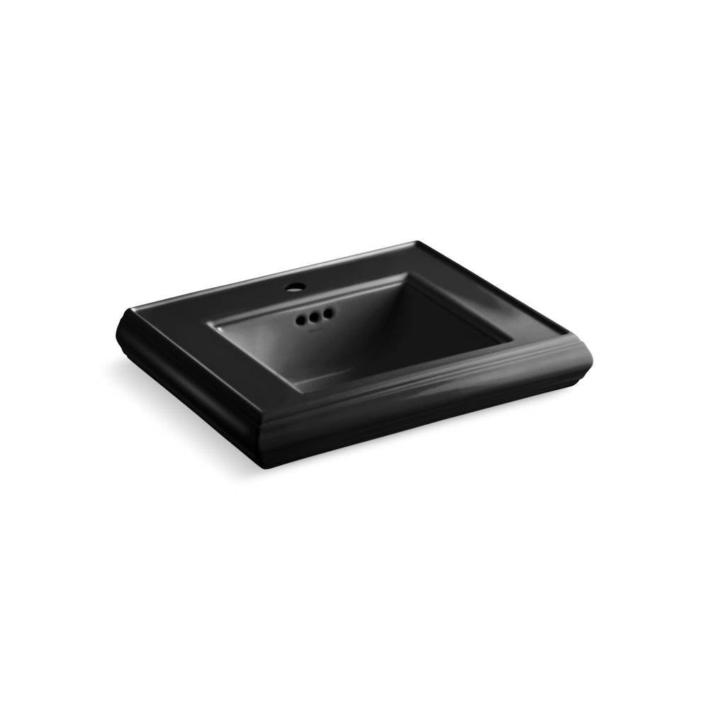 Kohler - Memoirs Pedestal/console table bathroom sink basin with single faucet-hole drilling - Black