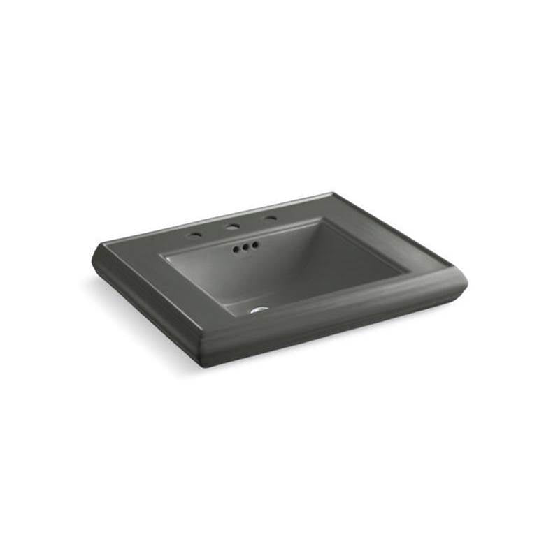 Kohler - Memoirs Pedestal/console table bathroom sink basin with 8'' widespread faucet holes - Thunder Grey