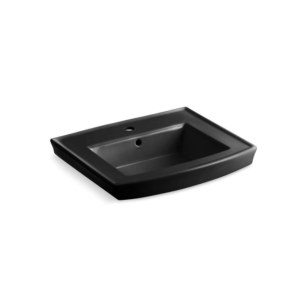 Kohler - Archer 24'' rectangular pedestal bathroom sink - Black