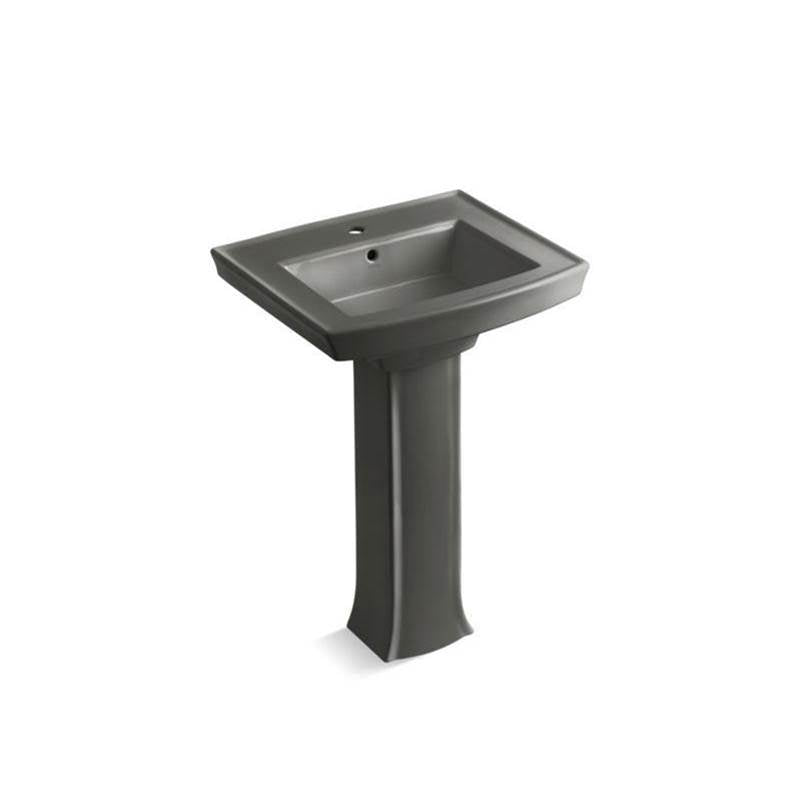 Kohler - Archer 24'' rectangular pedestal bathroom sink - Thunder Grey