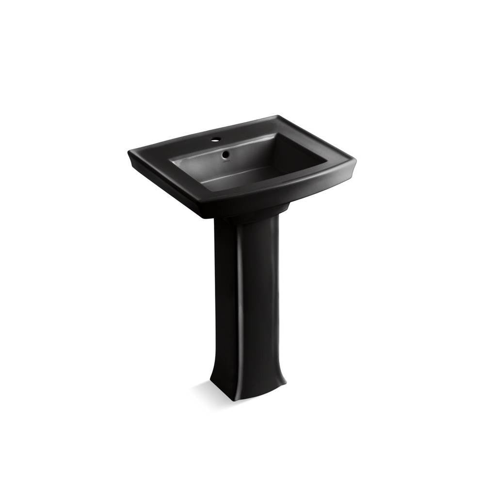 Kohler - Archer 24'' rectangular pedestal bathroom sink - Black