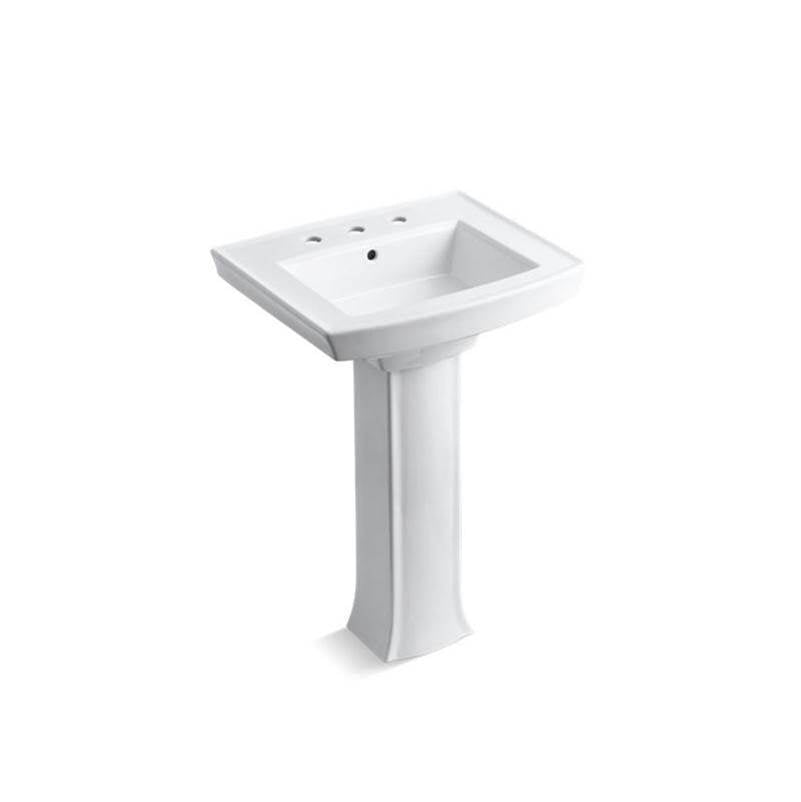 Kohler - Archer 24'' rectangular pedestal bathroom sink - White