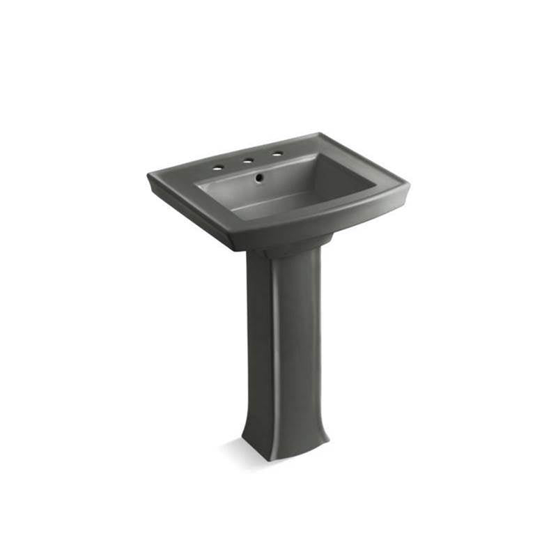 Kohler - Archer 24'' rectangular pedestal bathroom sink - Thunder Grey