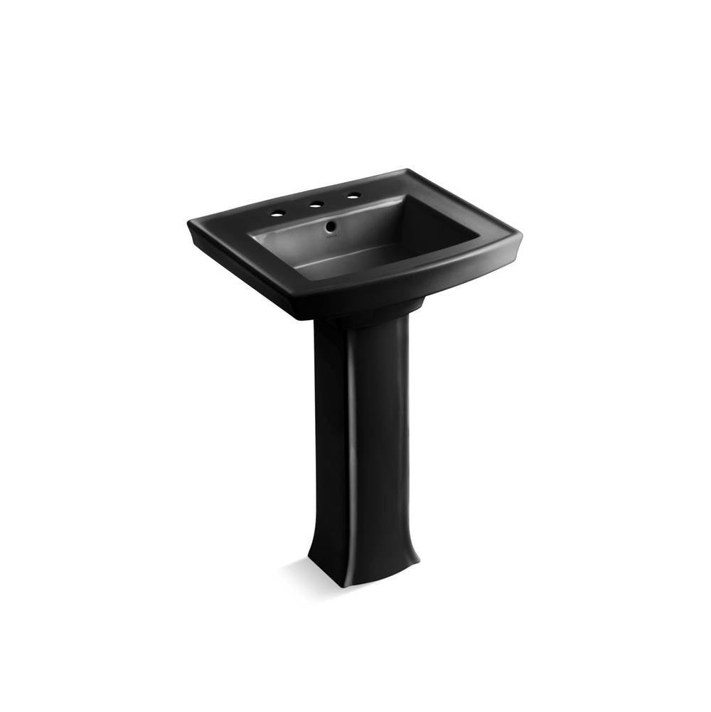 Kohler - Archer 24'' rectangular pedestal bathroom sink - Black