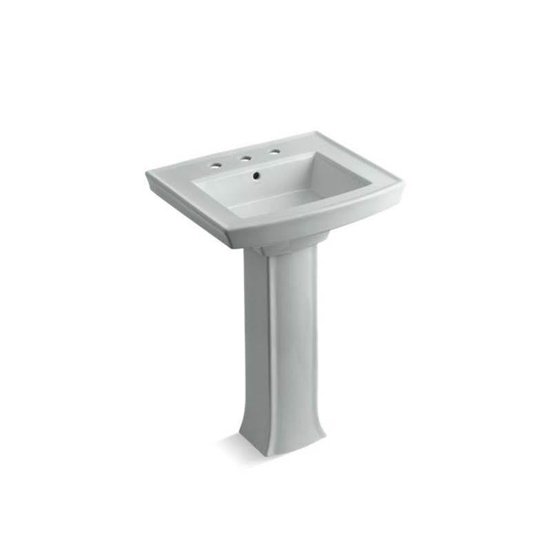 Kohler - Archer 24'' rectangular pedestal bathroom sink - Ice Grey