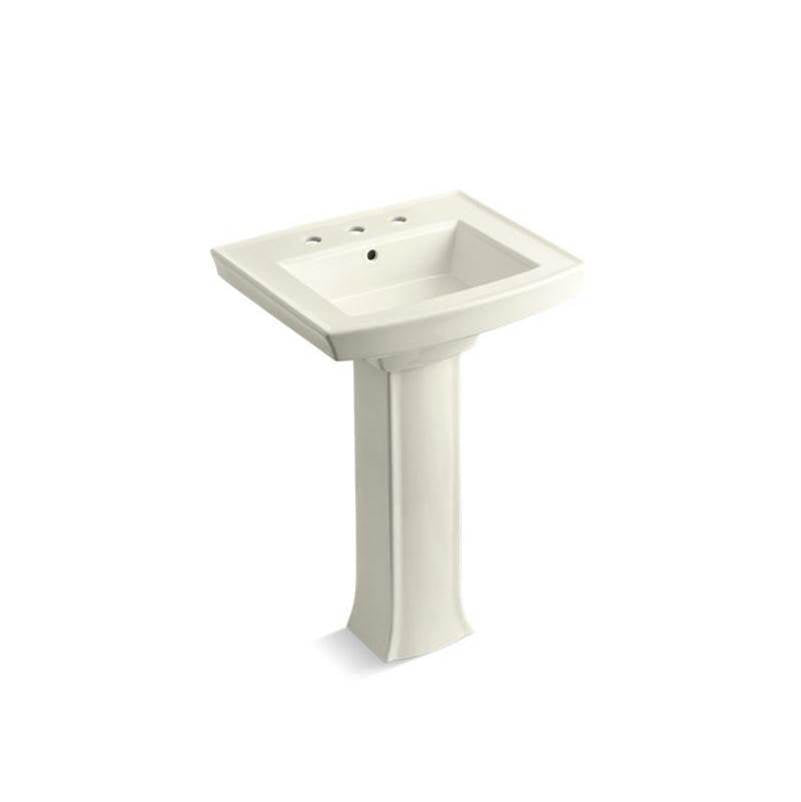 Kohler - Archer 24'' rectangular pedestal bathroom sink - Biscuit