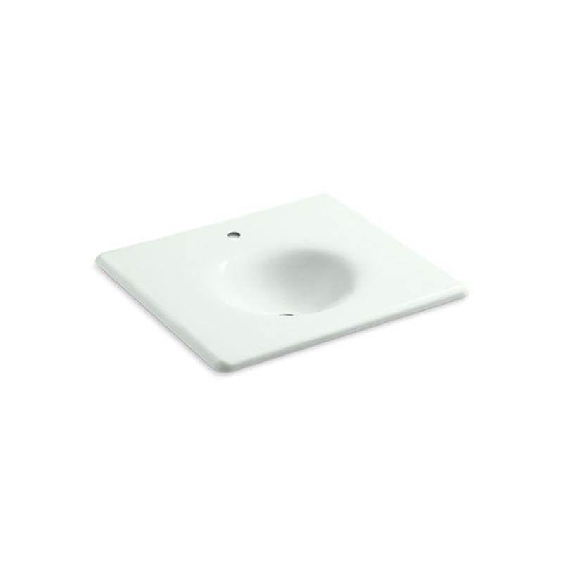 Kohler - Iron/Impressions 25'' Enameled cast iron vanity top with integrated round sink - Sea Salt
