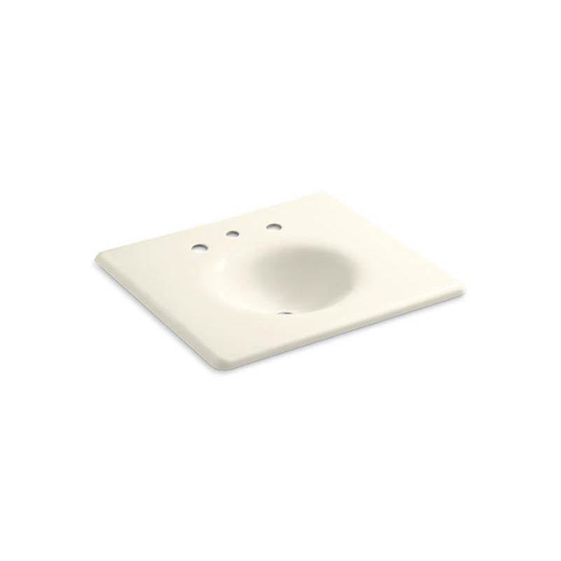 Kohler - Iron/Impressions 25'' Enameled cast iron vanity top with integrated round sink - Biscuit