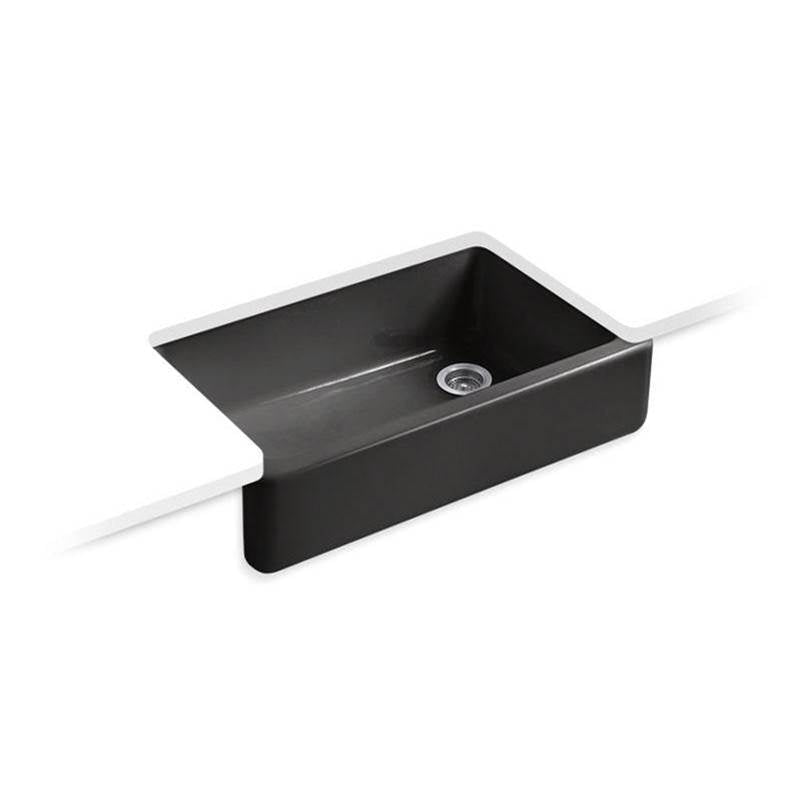 Kohler - Whitehaven 35-3/4'' undermount single-bowl farmhouse kitchen sink - Black