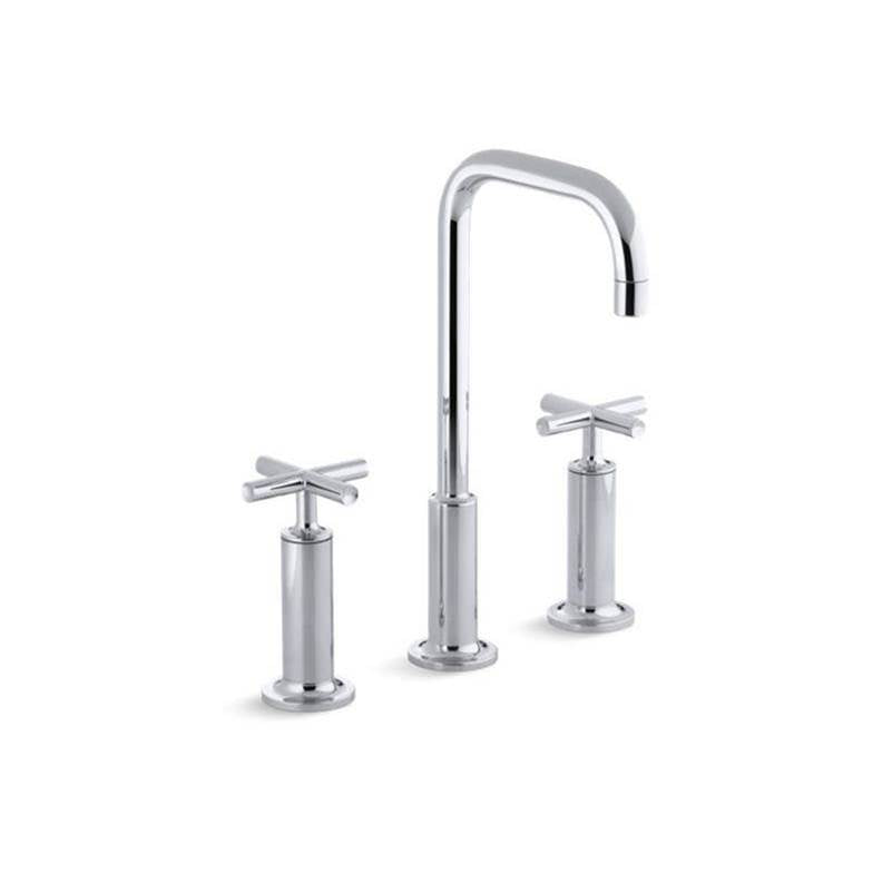 Kohler - Purist Widespread bathroom sink faucet with Cross handles, 1.2 gpm - Polished Chrome