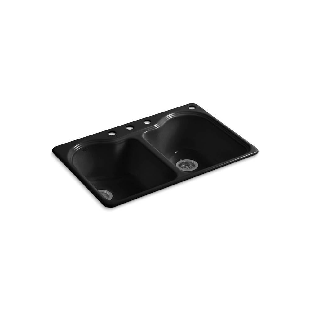 Kohler - Hartland 33'' top-mount double-bowl kitchen sink - Black