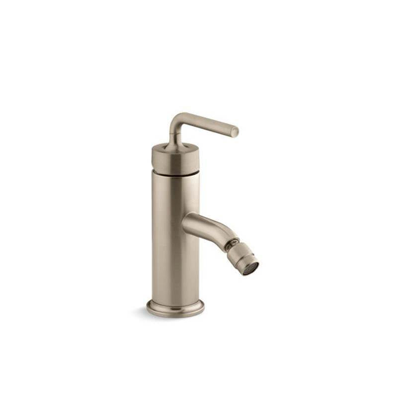 Kohler - Purist Horizontal swivel spray aerator bidet faucet with straight lever handle - Vibrant Brushed Bronze