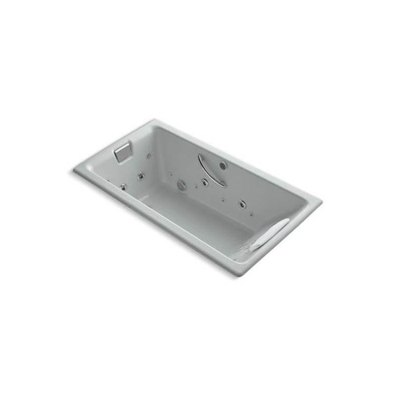 Kohler - Tea-for-Two 66'' x 36'' drop-in Effervescence whirlpool bath - Ice Grey