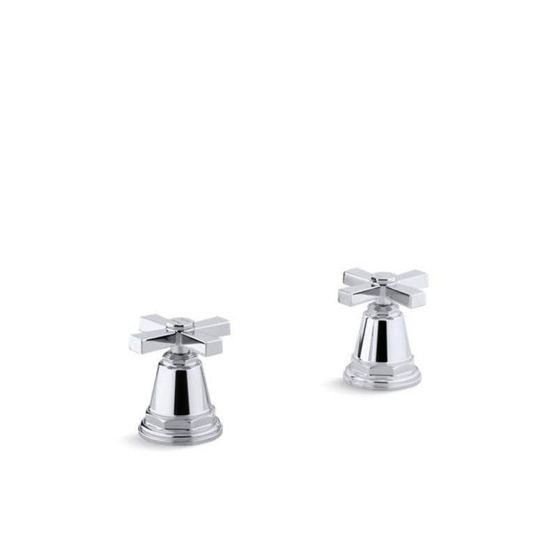 Kohler - Pinstripe Pure Deck-mount bath faucet handle trim with Cross design - Polished Chrome