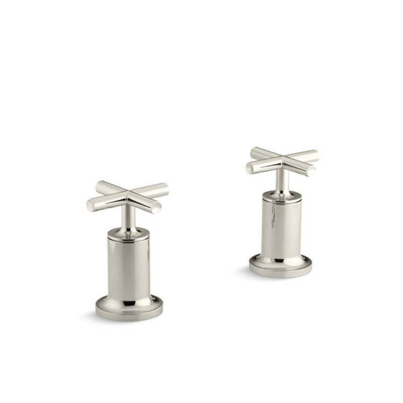 Kohler - Purist Deck- or wall-mount bath faucet handle trim with cross design - Vibrant Polished Nickel