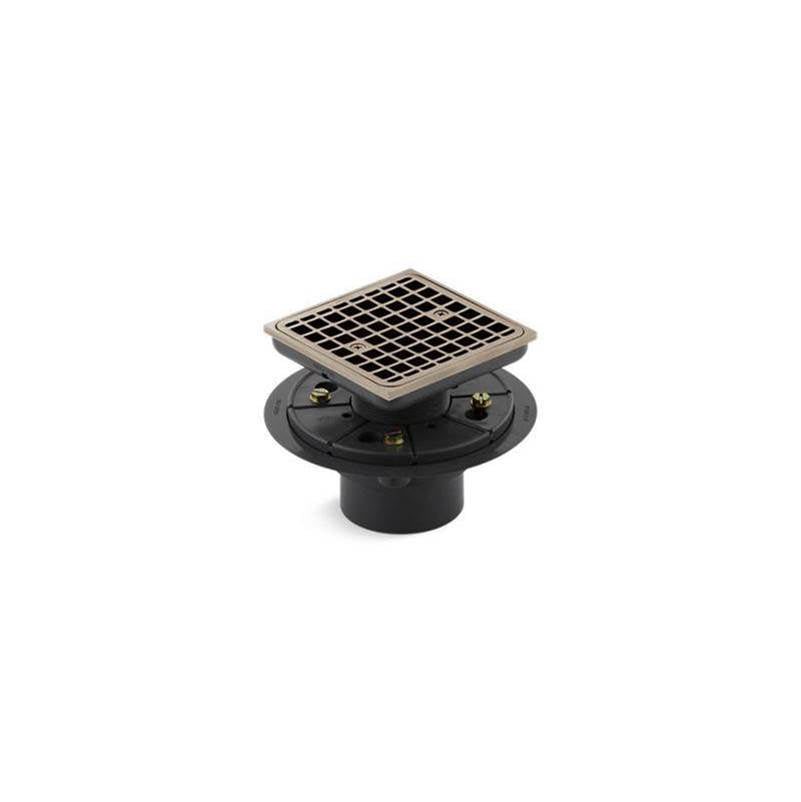 Kohler - Clearflo Square design tile-in shower drain - Vibrant Brushed Bronze