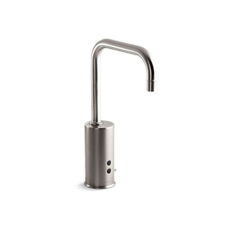 Kohler - Gooseneck Touchless single-hole lavatory faucet with InsightE sensor technology and temperature mixer, DC-powered, 0.5 gpm - Vibrant Stainless