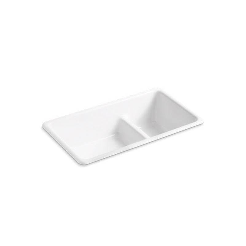 Kohler - Iron/Tones Smart Divide 33'' top-/undermount double-bowl kitchen sink - White