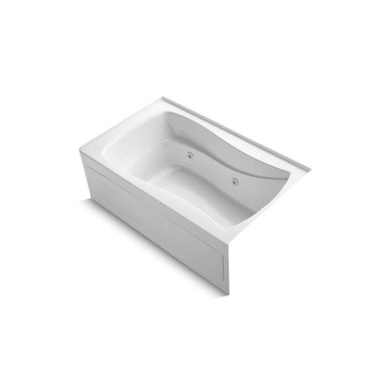 Kohler - Mariposa 60'' x 36'' alcove whirlpool bath Bask heated surface, right drain - White
