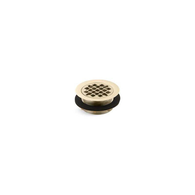 Kohler - Round shower drain for use with plastic pipe, gasket included - Vibrant French Gold