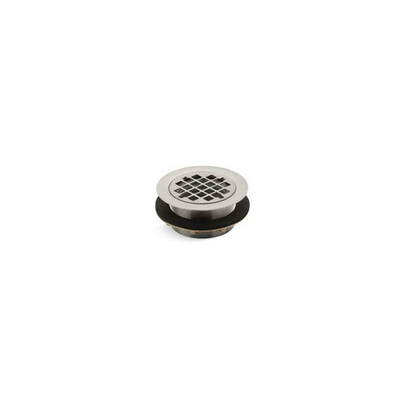 Kohler - Round shower drain for use with plastic pipe, gasket included - Vibrant Brushed Nickel