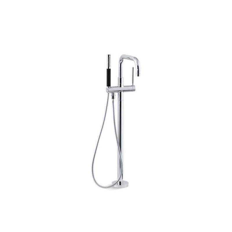 Kohler - Purist Floor-mount bath filler trim with handshower - Polished Chrome