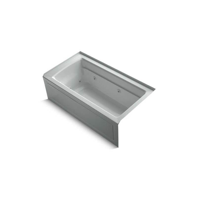 Kohler - Archer 60'' x 32'' alcove heated whirlpool bath, right drain - Ice Grey